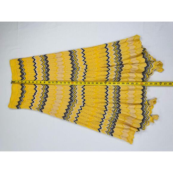 Sandro Paris Womens Zig Zag Wrap Top Midi Skirt 2PC Set 1 / XS Yellow - Picture 16 of 16